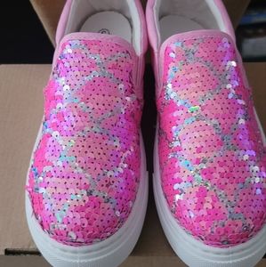 Pink sequin girl sneakers